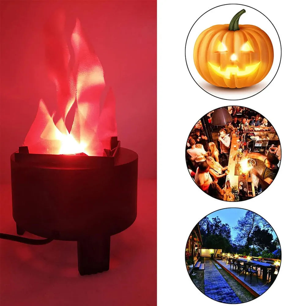 Red LED flame light with 13cm height and black base for Halloween stage party decoration