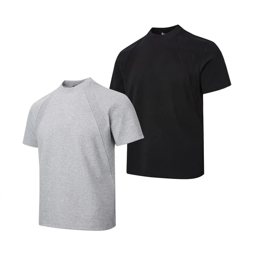 Loose fit short sleeve casual top in black, grey or white.