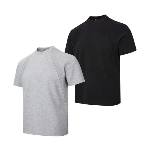 Loose fit short sleeve casual top in black, grey or white.