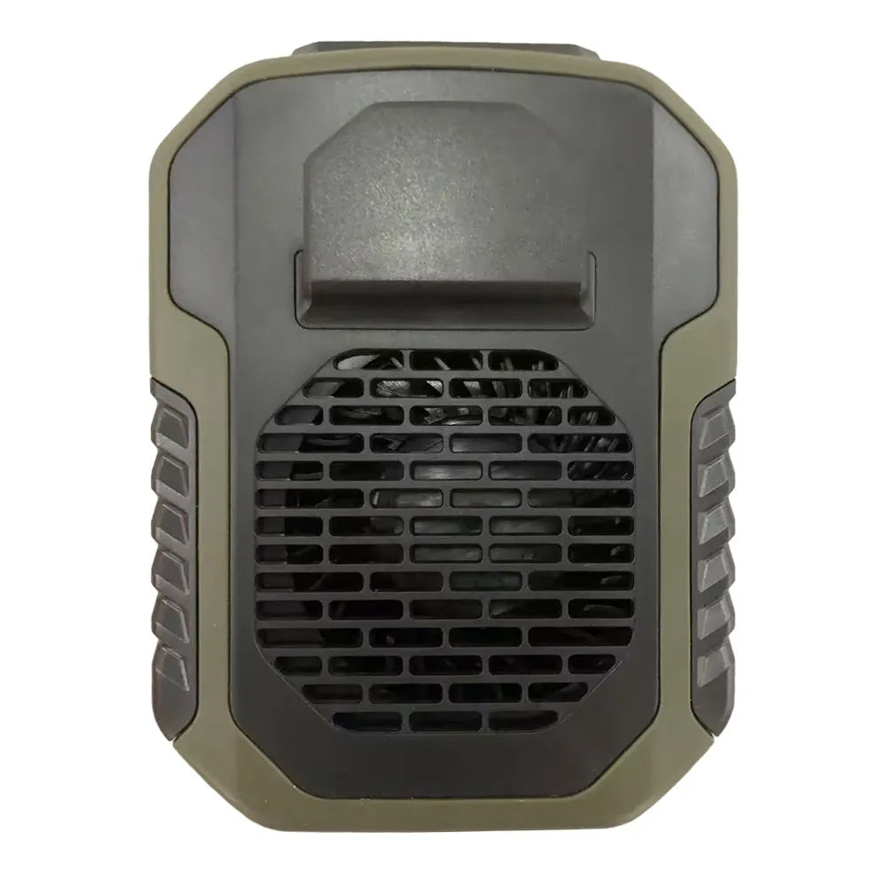 Green leafless waist hanging fan with clip for outdoor sports
