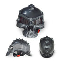 Skull design motorcycle helmet with double-sided changeable feature in red colour