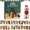 Dog lovers countdown calendar blind box with carved acrylic ornament and plated colour finish