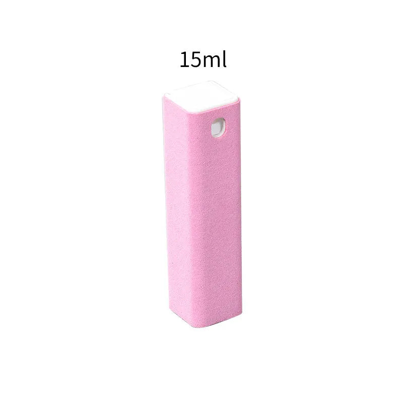 15ml phone screen cleaning spray bottle with flat protective case in multiple colour options