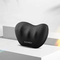 Memory foam car lumbar support pillow shown in grey with matching headrest