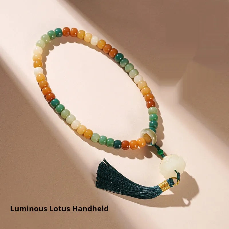 Bodhi seed double ring bracelet with Dunhuang cultural patterns in national style design