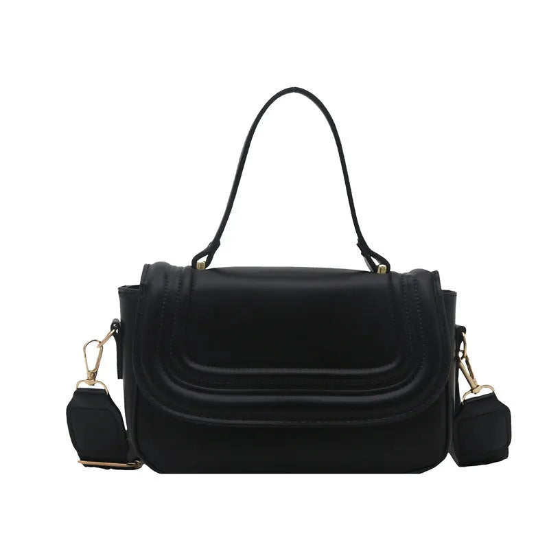 Women's one-shoulder crossbody bag in PU with sandwich pocket, available in five colours including black and khaki