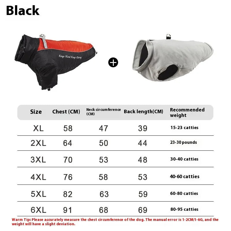 Polar fleece dog jacket with separate liner in multiple colour options and sizes