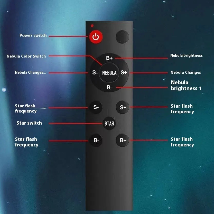 Space capsule Galaxy atmosphere projection lamp in white or gray with USB power and remote control