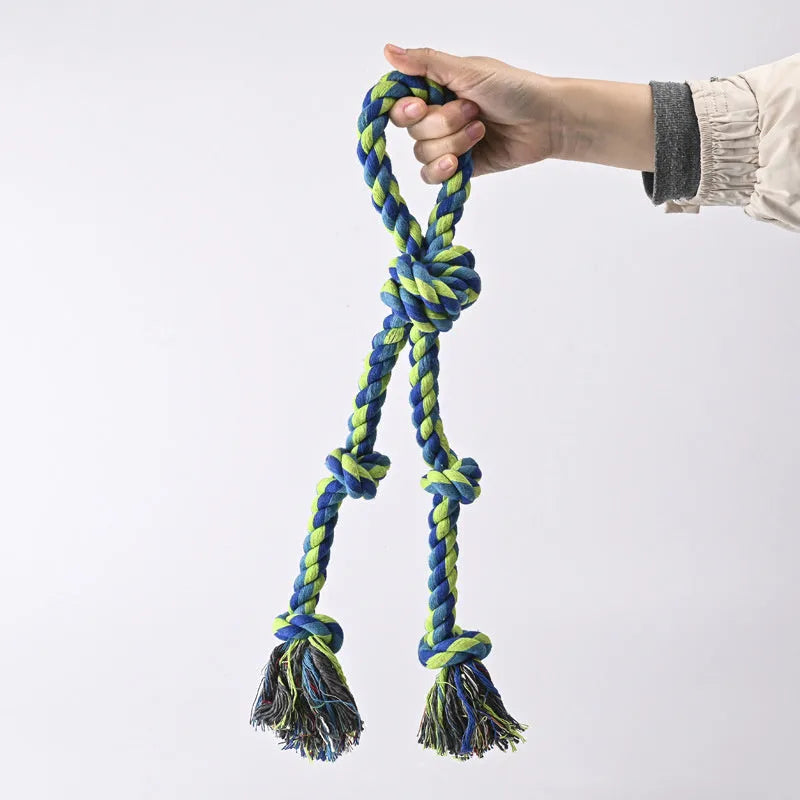 Heavy-duty cotton rope knot dog toy 77cm for large breeds dental chew tug of war play