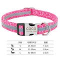 Adjustable dog collar with metal buckle in black, green or rose red