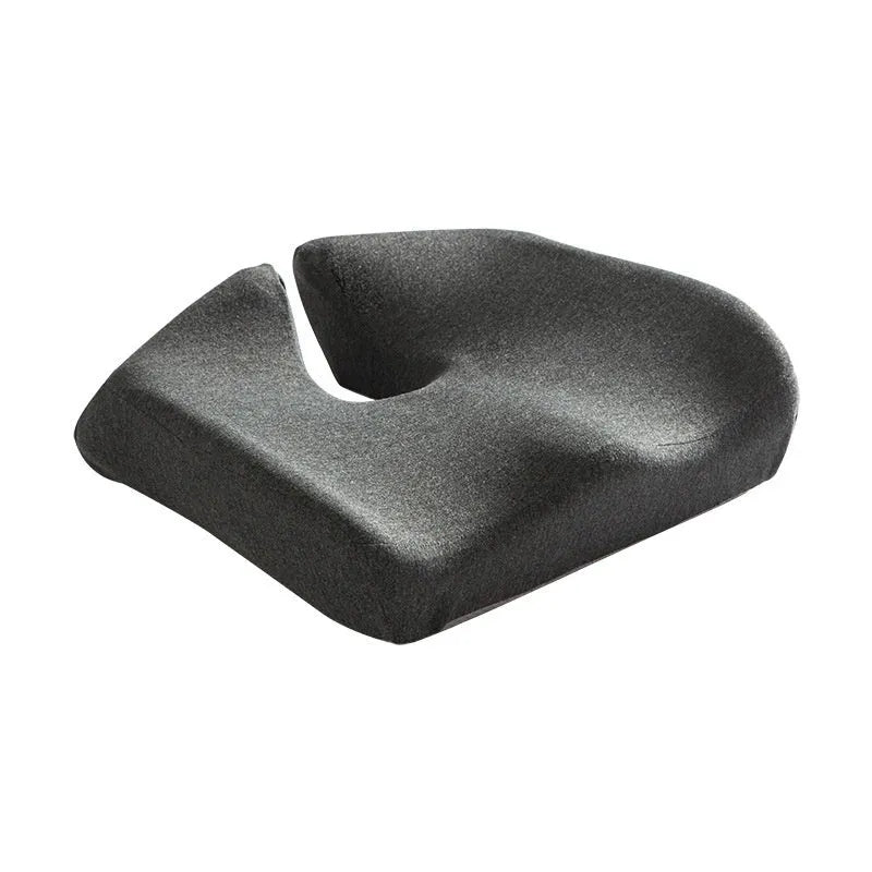 Memory foam office chair cushion for waist support measuring 36x40x11cm in grey colour.
