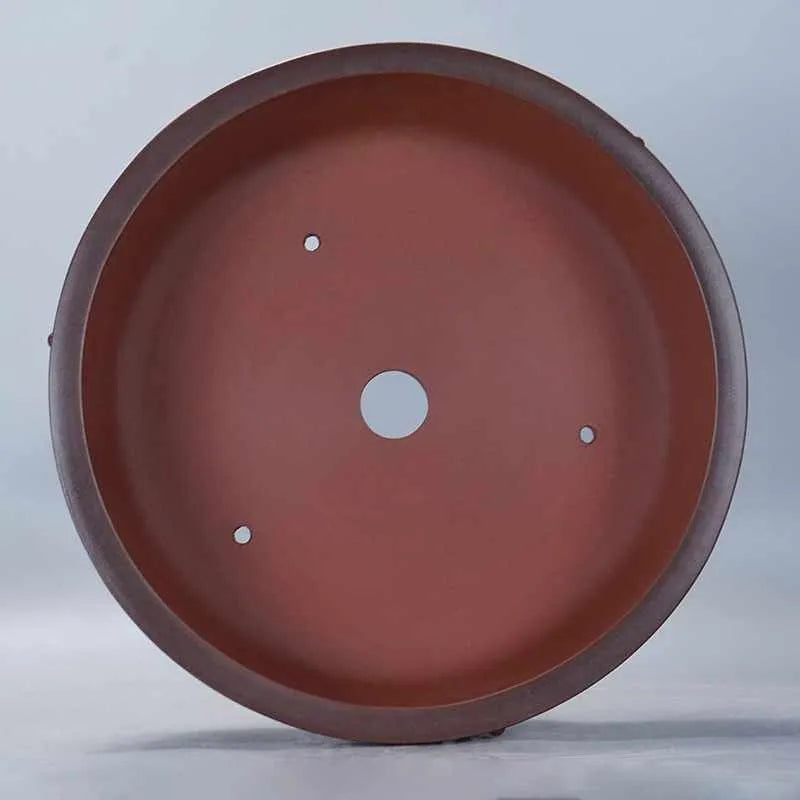 Retro plain cement ancient nail round breathable purple sand flower pot, small size, on a desk