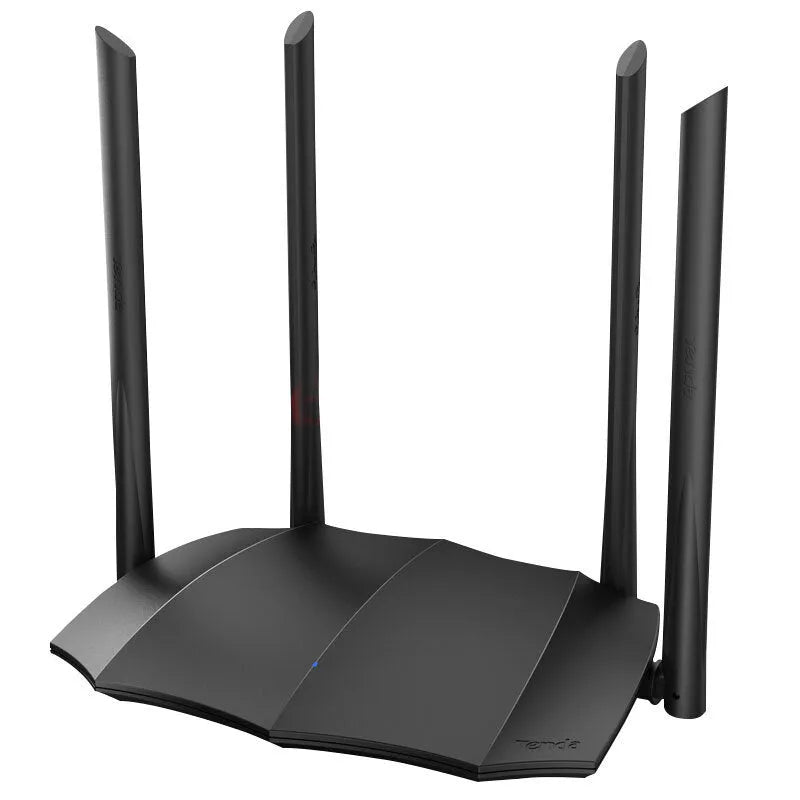 Dual-band wireless router with three gigabit LAN ports and compact design