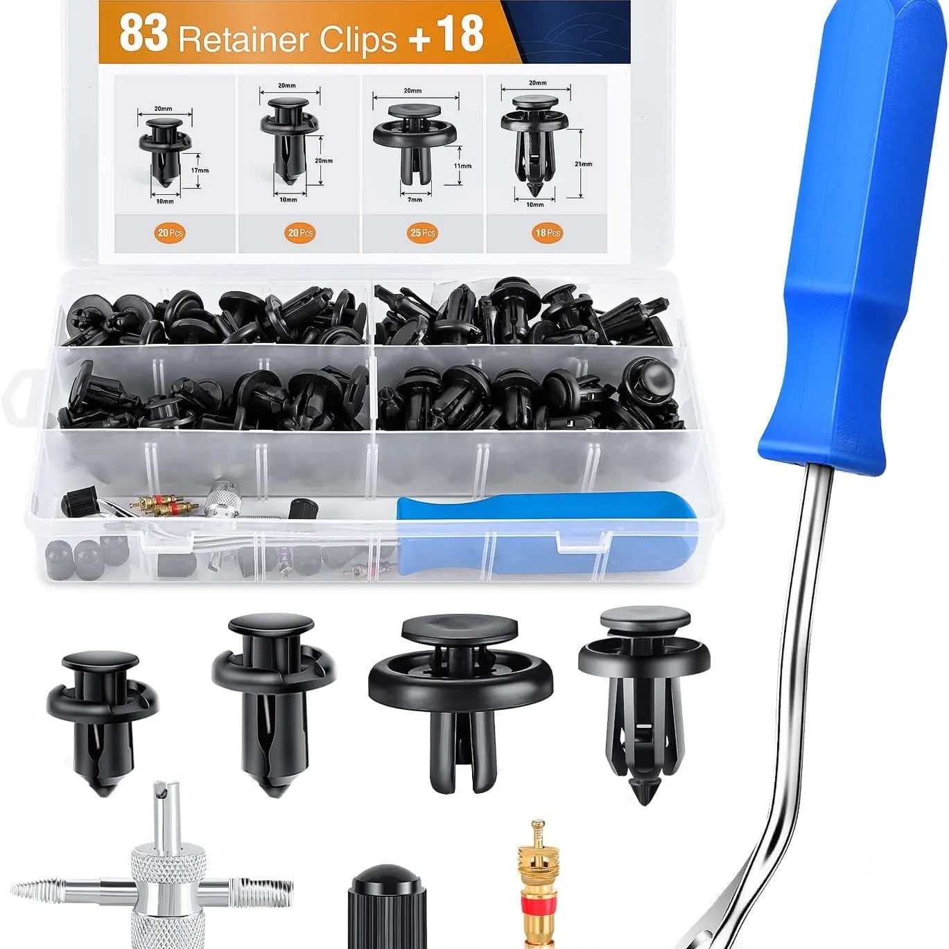 Boxed buckle car bumper splash-proof fastener holder set with 83 130 140 pieces for Acura Honda Toyota
