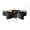 Leather cat collar in six colour options showing adjustable free-size design for feline pets