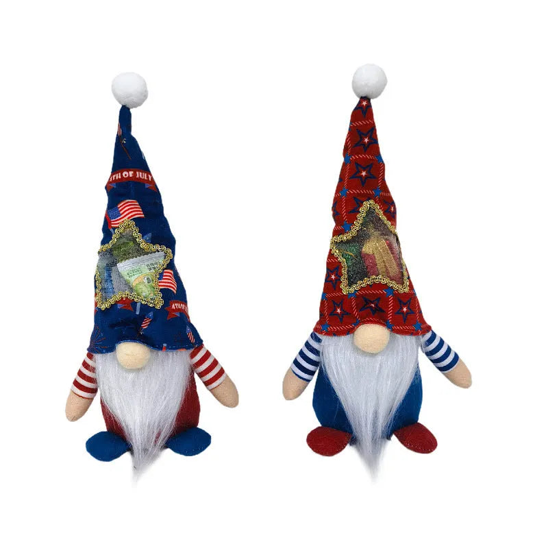 Two-piece Rudolf costume doll ornament set showing cloth construction and 32cm measurement