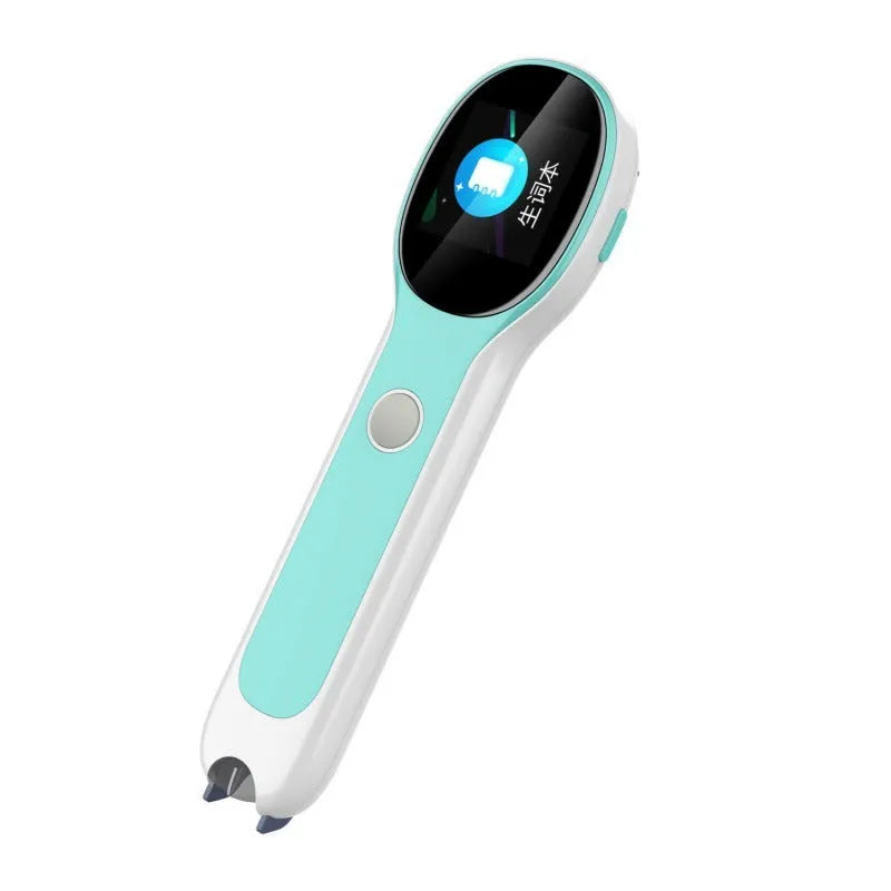 White universal reading pen with translation functions and USB charging cable