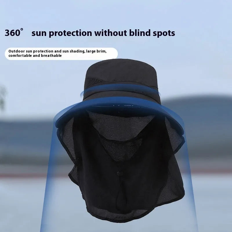 Men's army green wide-brimmed fisherman hat with adjustable drawstring for sun protection outdoors.