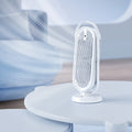 Desktop tower fan with humidifier spray function in white finish with USB cable and remote control
