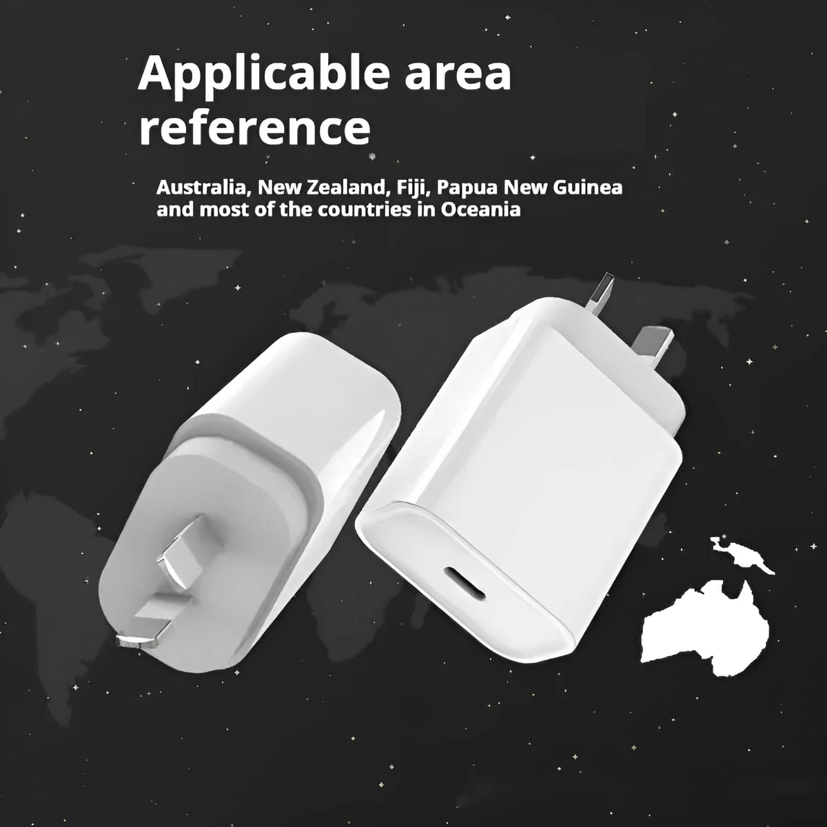 White PD20W fast charge Type-C wall charger with single USB-C port