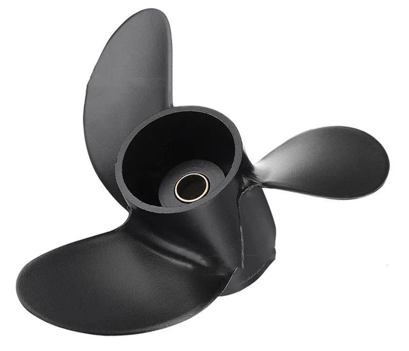 Aluminium alloy outboard motor propeller, 7.8 inch diameter, 3-blade, black finish