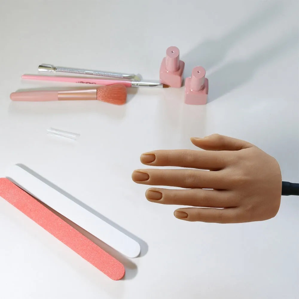 Silicone nail art practice hand model for manicure training