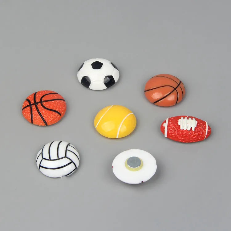 Cartoon creative sports ball decoration sticker magnetic refrigerator magnet resin 2.5cm baseball design