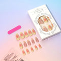 Plastic false nails wearable armour with 3D cartoon flower decoration, jelly glue, and filing strip
