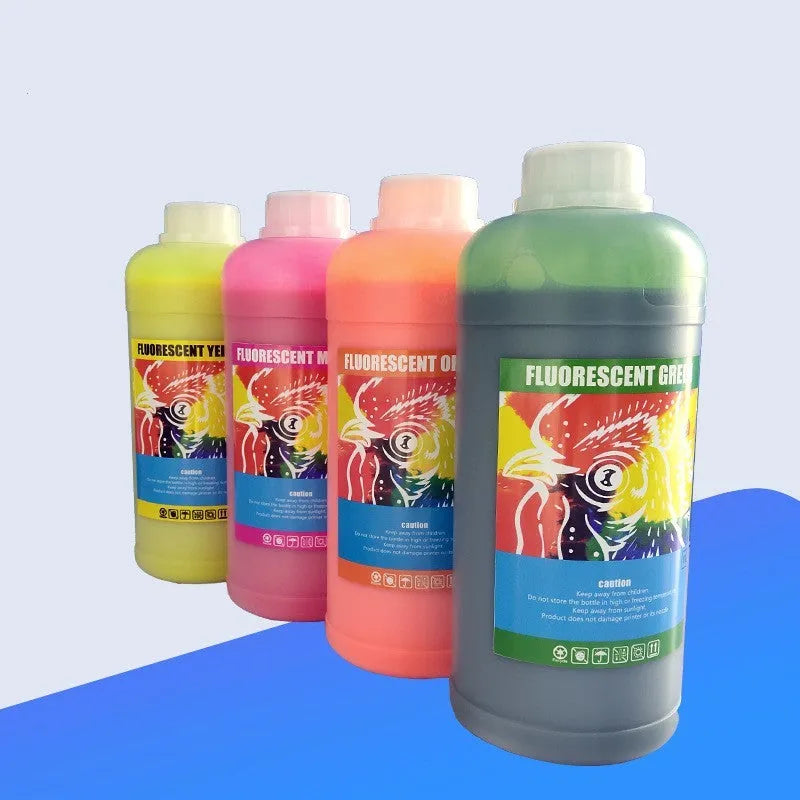 Fluorescent ink cartridge for PET film sublimation and offset hot paint printing