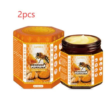 Turmeric joint soothing cream tube with bee venom and ginger extract ingredients