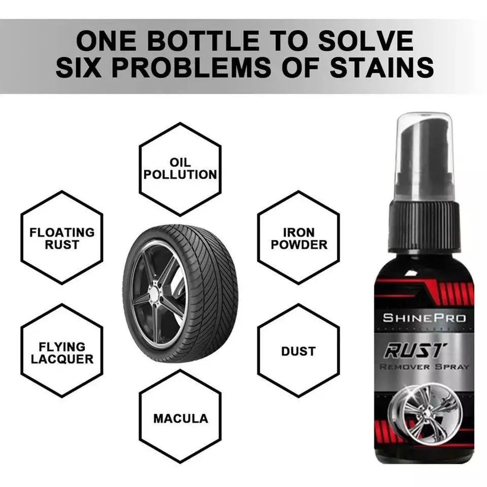 Car Rust Removal Spray 30ml bottle with nozzle, for automotive spot rust treatment on metal surfaces