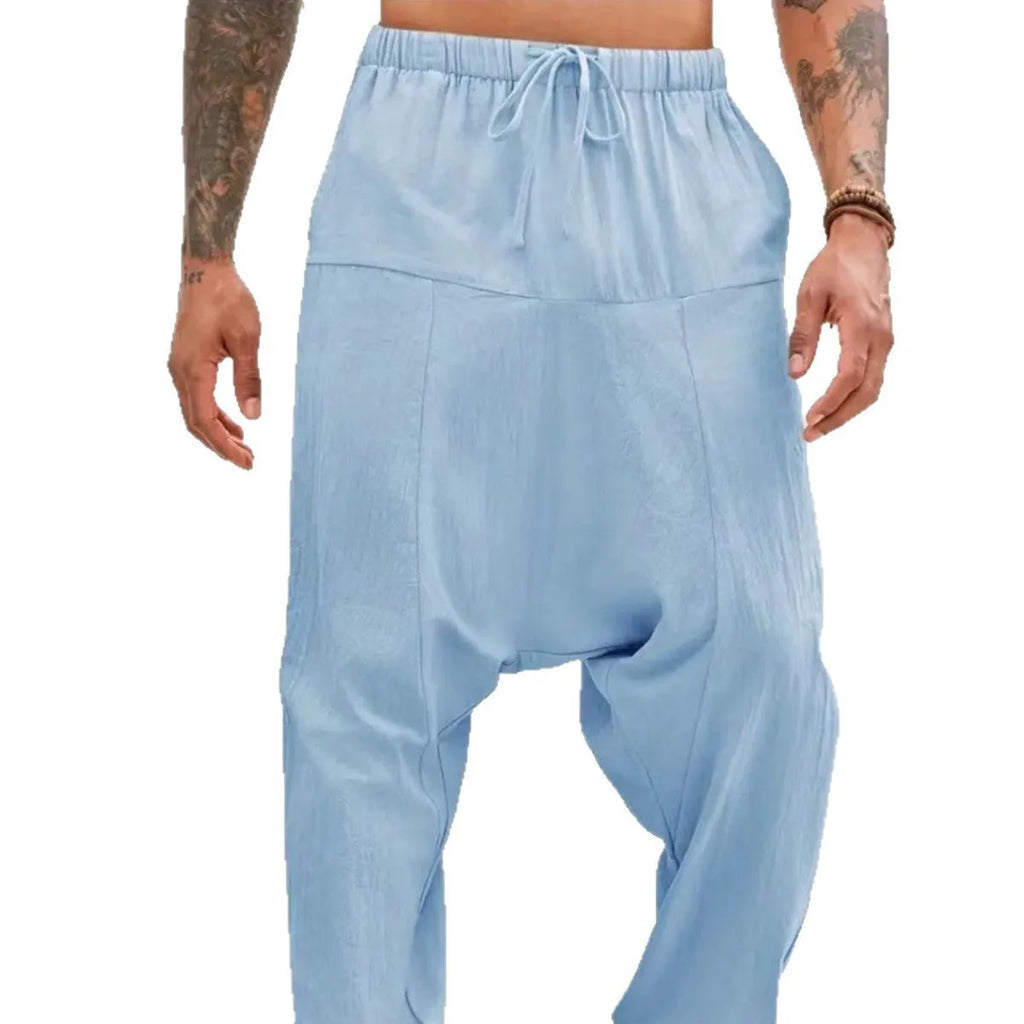 Summer breathable cuffed straight-leg cotton cargo pants in army green with drawstring waist