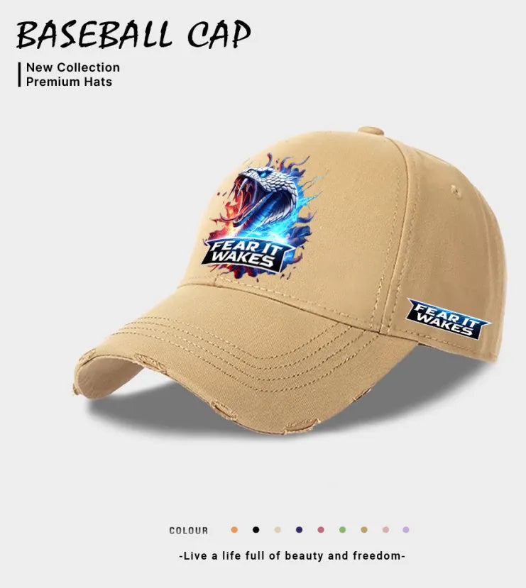 Men's beige polyester baseball cap in a casual European and American style.