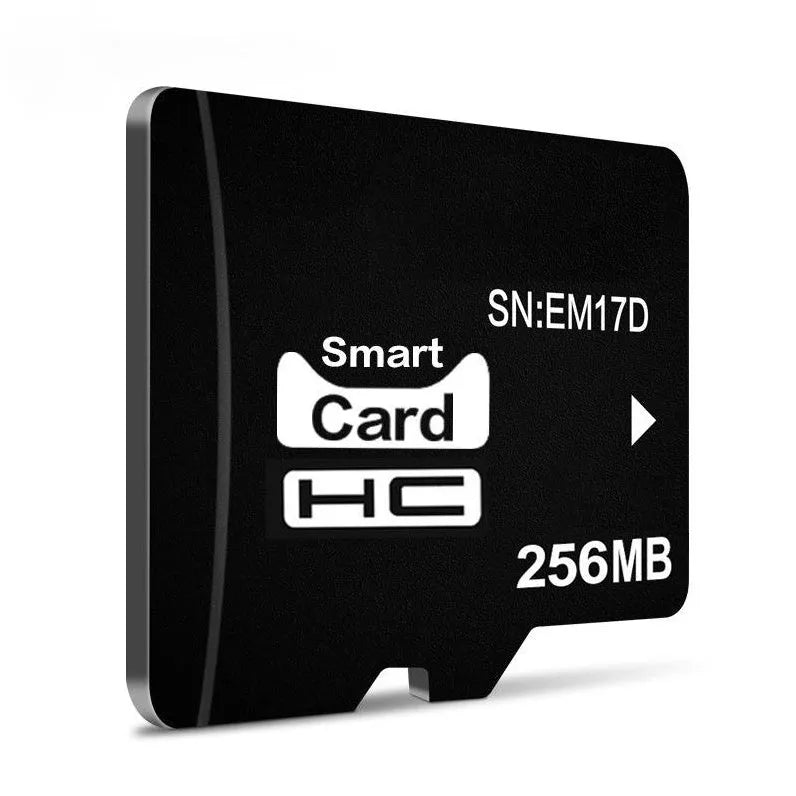 A single 256MB TF memory card on a white background, showing its compact size.