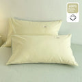 Cotton pillowcase pair 48x74cm in light gray made from 100% Xinjiang cotton with reactive dyed finish