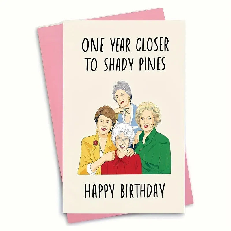 Simple modern birthday greeting card with a matching coloured envelope from a set of eight different colour and size options.