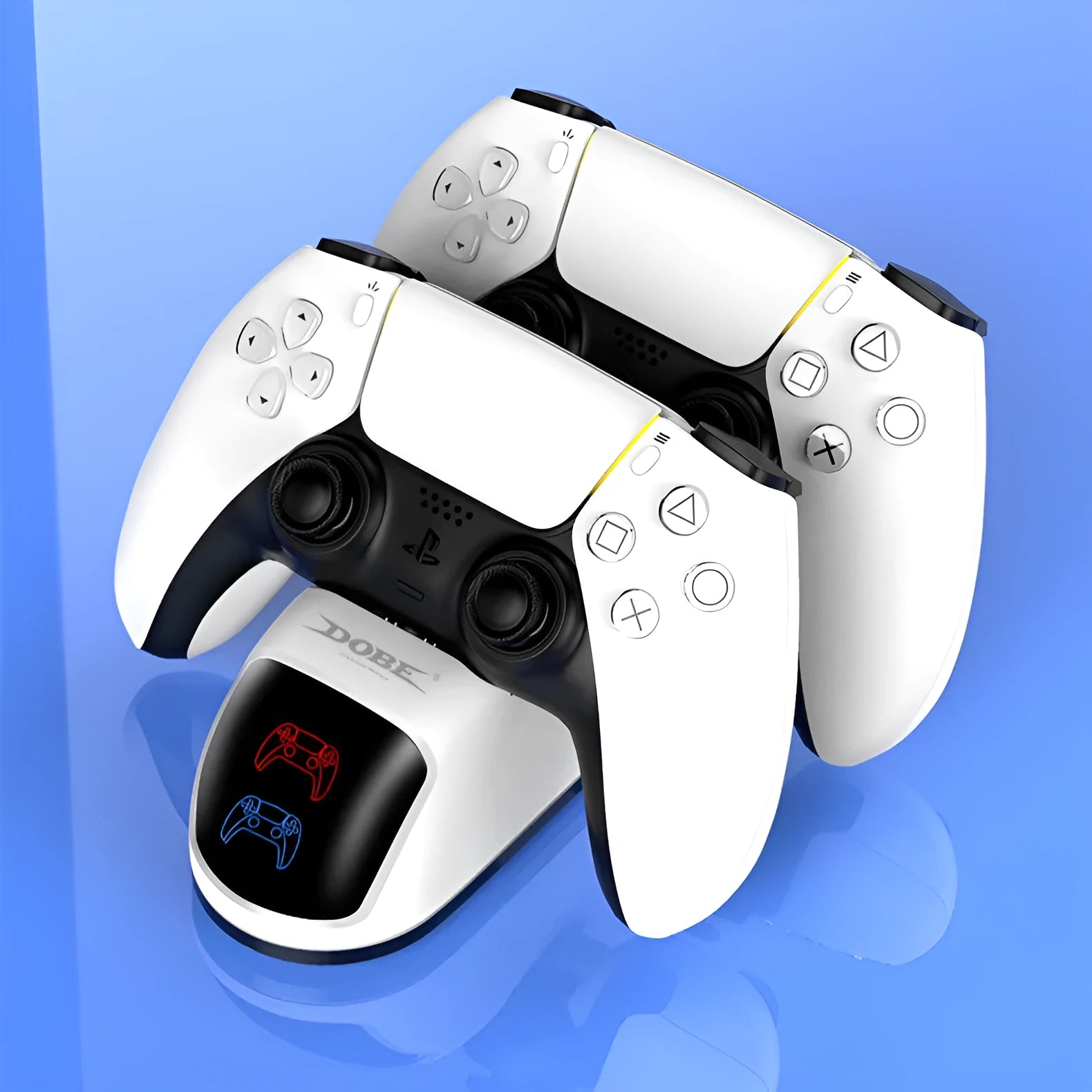 Type-C USB contact charger with LED breathing light in handle-style design, showing green or blue illumination.
