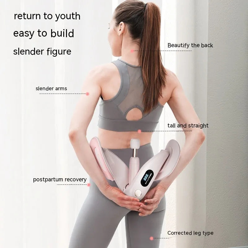 Pelvic floor muscle training device with electronic counter in blue, grey, green, or pink colours