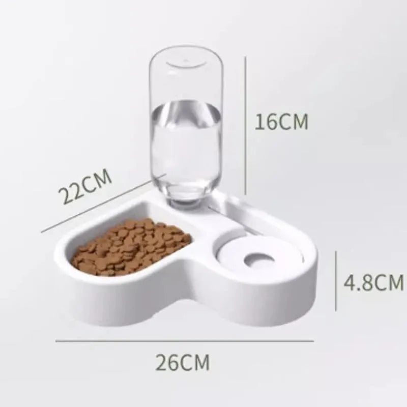 White pet water fountain for cats and dogs with adjustable water flow, showing compact size.