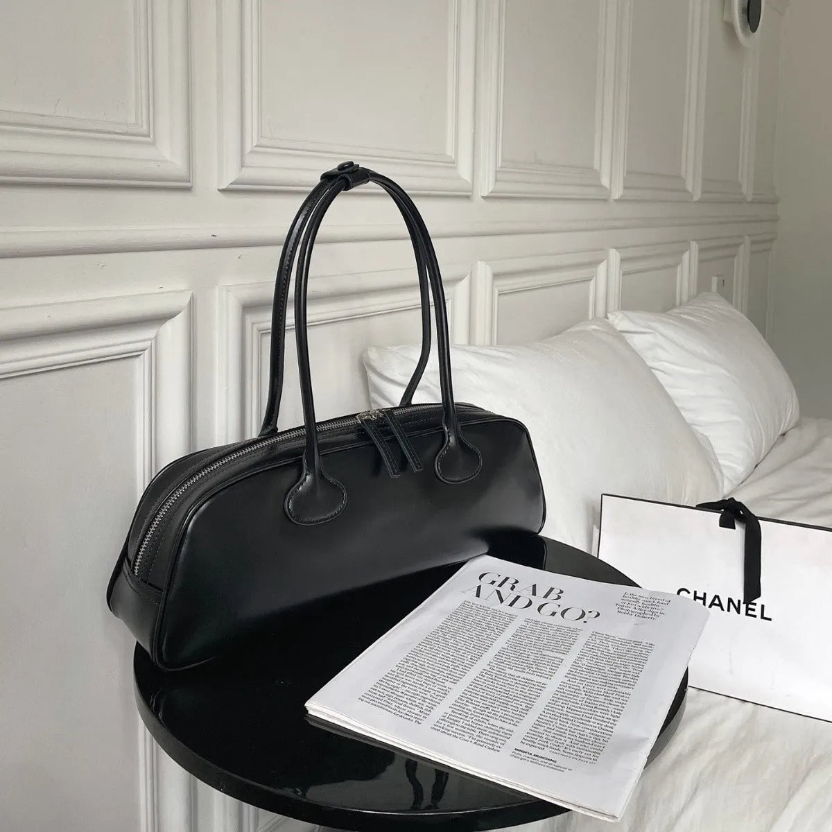 Women's genuine first layer cowhide oval single-shoulder bag 41cm European American retro style