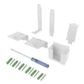 White ABS plastic wall hook holding a PlayStation controller and gaming headset.
