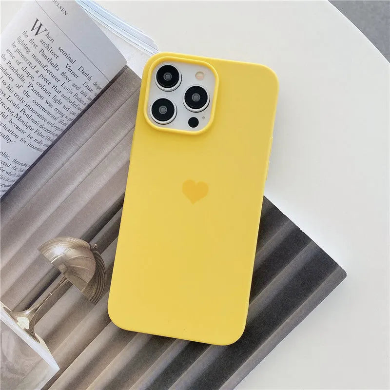 Little Love frosted TPU phone case with love pattern in Antique White, Black, Blue for iPhone models