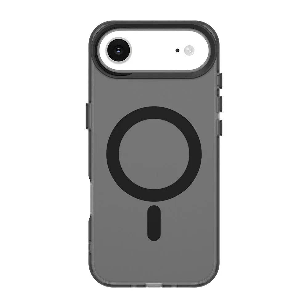 Magnetic frosted phone case in black for iPhone with PC TPU anti-fall back cover design
