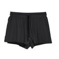Men's white quick-drying nylon summer shorts laid flat, showing mid-waist design.
