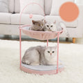 Pet hammock cat bed 45x45x40cm in beige winter model for indoor use