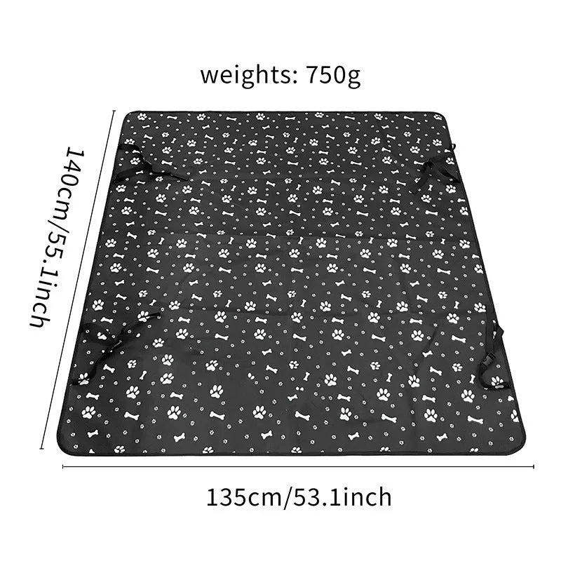 Car pet protection mat for rear seats with water resistant cloth fabric in multiple colour options
