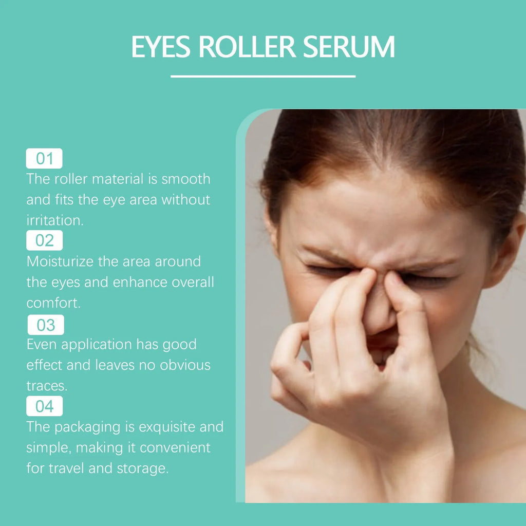 A single white eye care ball for cooling massage, labelled 8ml, containing mentha piperita extract.