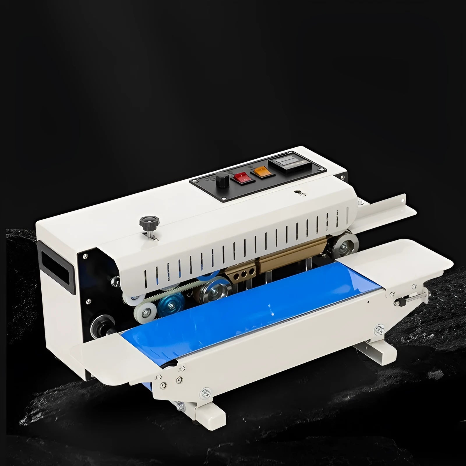 Compact L1 manual steel sealing machine for printing dates on plastic bags and pouches