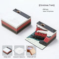 3D carved sticky notes depicting Qingshui Temple architecture in Christmas Train colour design