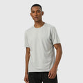 Men's lightweight short sleeve t-shirt in dark grey with reflective strips and quick-dry polyester fabric